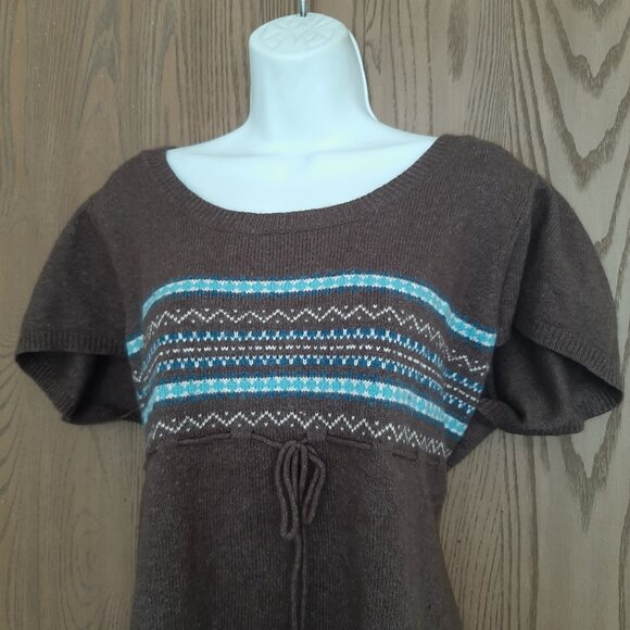 Maurices Women's Cotton Blend Brown Fair Isle Sweater Size 2 2X - Picture 2 of 6